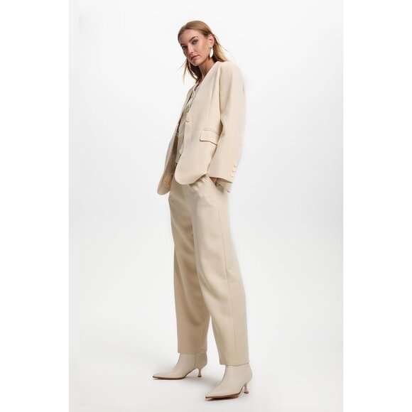 Women White Kitten Heel Pointed Toe Stiletto Faux Leather Mid Calf Ankle Booties - Picture 6 of 7